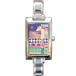 Abstract Shapes Colors Gradient Rectangle Italian Charm Watch