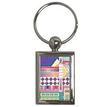 Abstract Shapes Colors Gradient Key Chain (Rectangle)