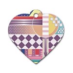 Abstract Shapes Colors Gradient Dog Tag Heart (Two Sides)