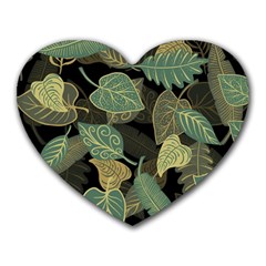 Autumn Fallen Leaves Dried Leaves Heart Mousepad