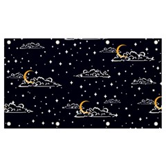 Hand Drawn Scratch Style Night Sky With Moon Cloud Space Among Stars Seamless Pattern Vector Design Banner And Sign 7  X 4  by Ravend