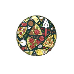 Vector Seamless Pizza Slice Pattern Hand Drawn Pizza Illustration Great Pizzeria Menu Background Hat Clip Ball Marker (4 Pack)