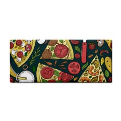 Vector Seamless Pizza Slice Pattern Hand Drawn Pizza Illustration Great Pizzeria Menu Background Hand Towel