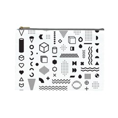 Pattern Hipster Abstract Form Geometric Line Variety Shapes Polka Dots Fashion Style Seamless Cosmetic Bag (large)