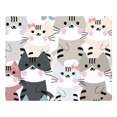 Cute-cat-couple-seamless-pattern-cartoon Double Sided Flano Blanket (large)  by Jancukart