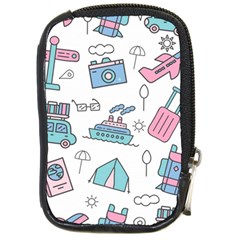 Transportation Seamless Pattern Compact Camera Leather Case