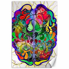 Brain Head Mind Man Silhouette Canvas 12  X 18  by Wegoenart