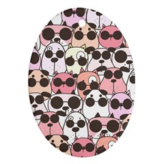 Cute-dog-seamless-pattern-background Ornament (oval)