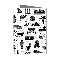 Dark-seamless-pattern-symbols-landmarks-signs-egypt --- Mini Greeting Cards (pkg Of 8) by Jancukart