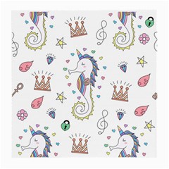 Seamless-pattern-cute-unicorn-cartoon-hand-drawn Medium Glasses Cloth (2 Sides) by Jancukart