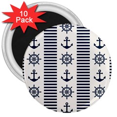 Nautical-seamless-pattern-vector-illustration 3  Magnets (10 Pack)  by Jancukart