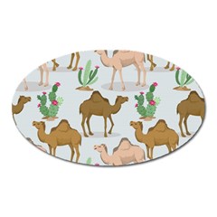 Camels-cactus-desert-pattern Oval Magnet