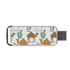 Camels-cactus-desert-pattern Portable Usb Flash (one Side) by Jancukart