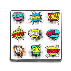 Set-colorful-comic-speech-bubbles Memory Card Reader (square 5 Slot)