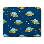 Seamless Pattern Ufo With Star Space Galaxy Background Small Mousepad
