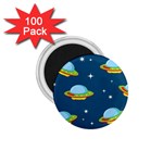 Seamless Pattern Ufo With Star Space Galaxy Background 1.75  Magnets (100 pack) 