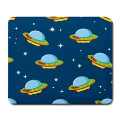 Seamless Pattern Ufo With Star Space Galaxy Background Large Mousepad by Wegoenart