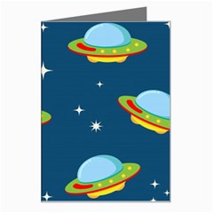 Seamless Pattern Ufo With Star Space Galaxy Background Greeting Card by Wegoenart