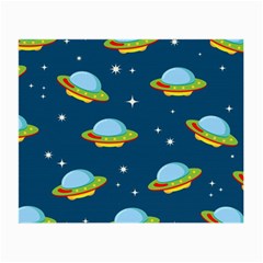 Seamless Pattern Ufo With Star Space Galaxy Background Small Glasses Cloth (2 Sides) by Wegoenart