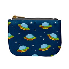 Seamless Pattern Ufo With Star Space Galaxy Background Mini Coin Purse by Wegoenart