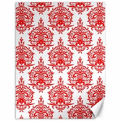 White And Red Ornament Damask Vintage Canvas 18  X 24 