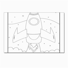 Starship Doodle - Space Elements Postcard 4 x 6  (pkg Of 10) by ConteMonfrey