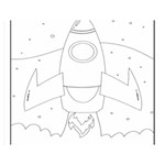 Starship Doodle - Space Elements Double Sided Flano Blanket (Medium)  60 x50  Blanket Back