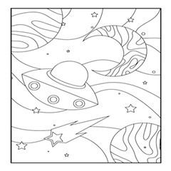 Starships Silhouettes - Space Elements Play Mat (square) by ConteMonfrey