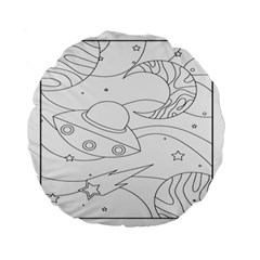 Starships Silhouettes - Space Elements Standard 15  Premium Flano Round Cushions by ConteMonfrey