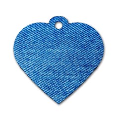 Blue Denim  Dog Tag Heart (one Side) by ConteMonfrey