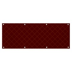 Diagonal Dark Red Small Plaids Geometric  Banner And Sign 8  X 3  by ConteMonfrey