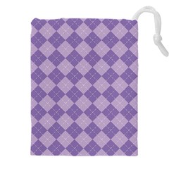 Diagonal Comfort Purple Plaids Drawstring Pouch (4xl) by ConteMonfrey