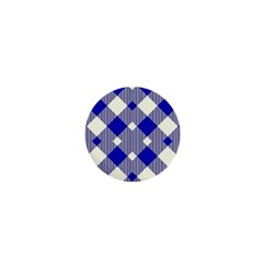 Blue Diagonal Plaids  1  Mini Buttons by ConteMonfrey