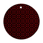 Diagonal Red Plaids Round Ornament (Two Sides) Front