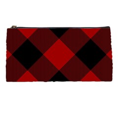 Black And Dark Red Plaids Pencil Case by ConteMonfrey