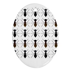 Ants Insect Pattern Cartoon Ant Animal Oval Ornament (two Sides)