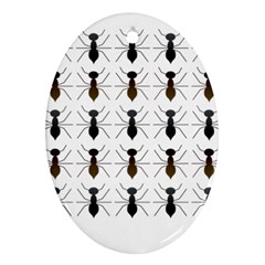 Ants Insect Pattern Cartoon Ant Animal Oval Ornament (two Sides) by Ravend