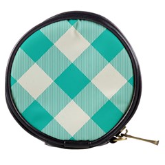 Blue Turquoise Diagonal Plaids Mini Makeup Bag by ConteMonfrey