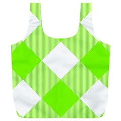 Neon Green And White Plaids Full Print Recycle Bag (xxl) by ConteMonfrey
