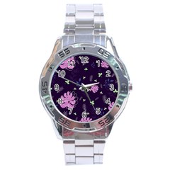 Monstera Leaves Plant Tropical Nature Stainless Steel Analogue Watch