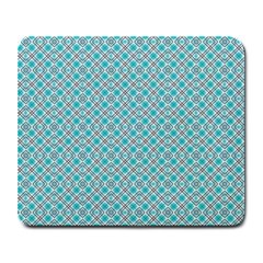Diagonal Turquoise Plaids Large Mousepad by ConteMonfrey