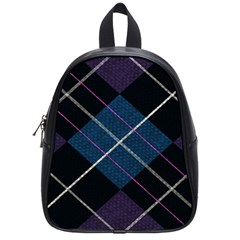 Modern Blue Plaid School Bag (small) by ConteMonfrey