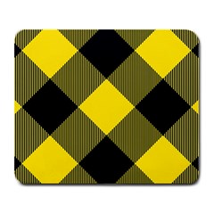 Dark Yellow Diagonal Plaids Large Mousepad by ConteMonfrey