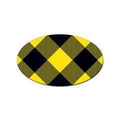 Dark Yellow Diagonal Plaids Sticker Oval (100 Pack) by ConteMonfrey