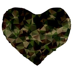 Abstract-vector-military-camouflage-background Large 19  Premium Heart Shape Cushions by Wegoenart