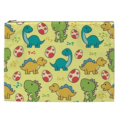 Seamless Pattern With Cute Dinosaurs Character Cosmetic Bag (xxl) by Wegoenart