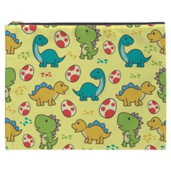Seamless Pattern With Cute Dinosaurs Character Cosmetic Bag (xxxl) by Wegoenart