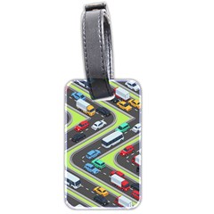 Urban Cars Seamless Texture Isometric Roads Car Traffic Seamless Pattern With Transport City Vector Luggage Tag (two Sides) by Wegoenart