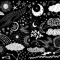 Vector-set-sketch-drawn-with-space Play Mat (rectangle) by Wegoenart