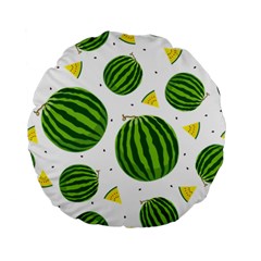 Watermelon Fruit Standard 15  Premium Flano Round Cushions by ConteMonfrey